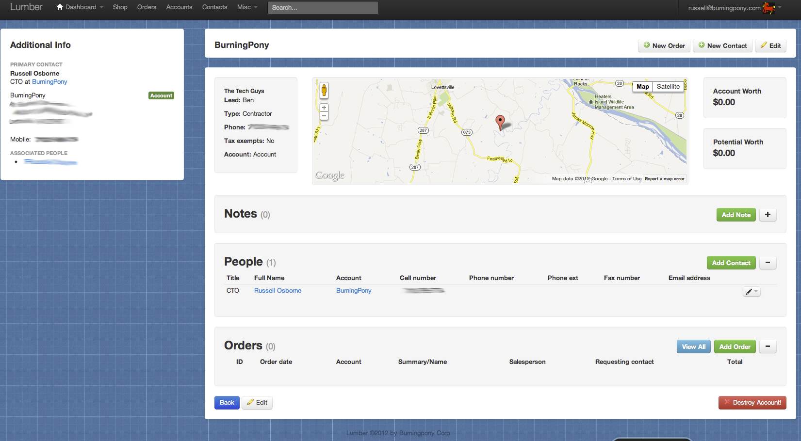accounts page